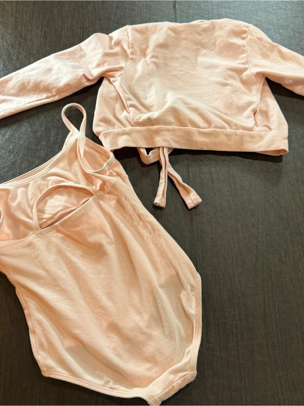 Cat & Jack Pink Dance Leotard Sz 8 and Theatricals Tie Cardigan Sz SC